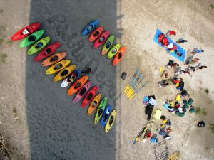 Nim Magar's first fleet of kayaks at the start of Paddle Nepal