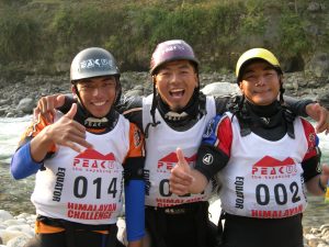 The three Magar brothers — Nim, Santosh, and Som — whose shared love of rivers and whitewater helped shape Paddle Nepal’s early years.