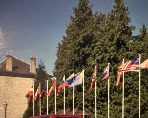 Nepal’s flag raised among other nations during the opening ceremony at the World Championships in Treignac, France