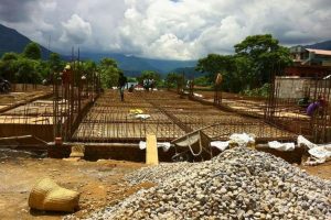 Foundation of Lakeside Center construction in 2013