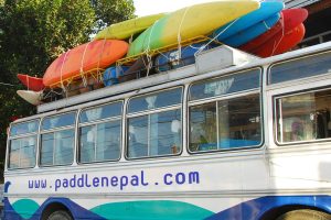 Paddle Nepal's first company bus, purchased to improve logistics and support growing adventure operations across Nepal.